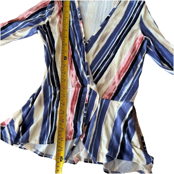 Stylish Top Y2k Pink And Blue Wrap Blouse Size XS New With Tag - Picture 4 of 8